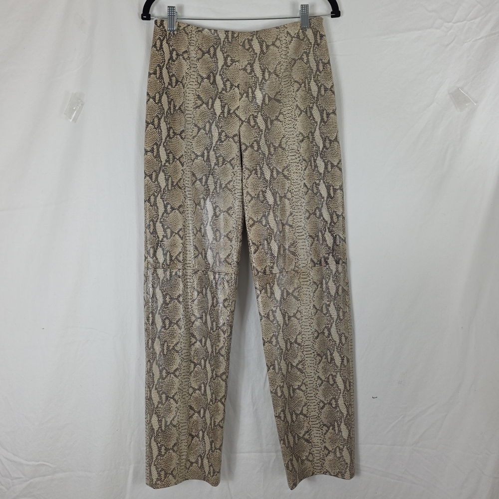 Dana Buchman 100% Lambs Skin Snake Print Pants Womens 4 Mobwife Goth Steampunk